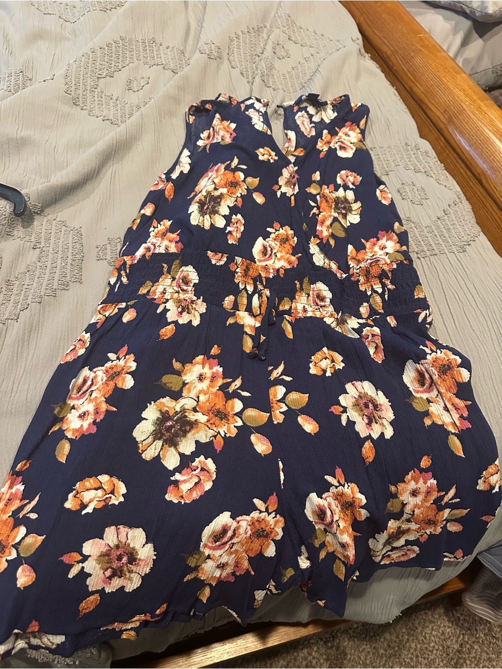 Apt. 9 Navy Floral V-Neck Romper